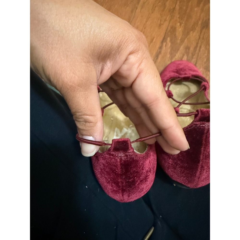 Naturalizer Carah Burgundy Velvet Lace Up Ballet Flats Womens Size 6M - Picture 9 of 10
